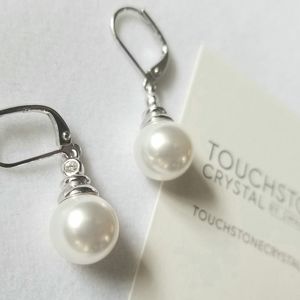 Crystal pearl drop earrings